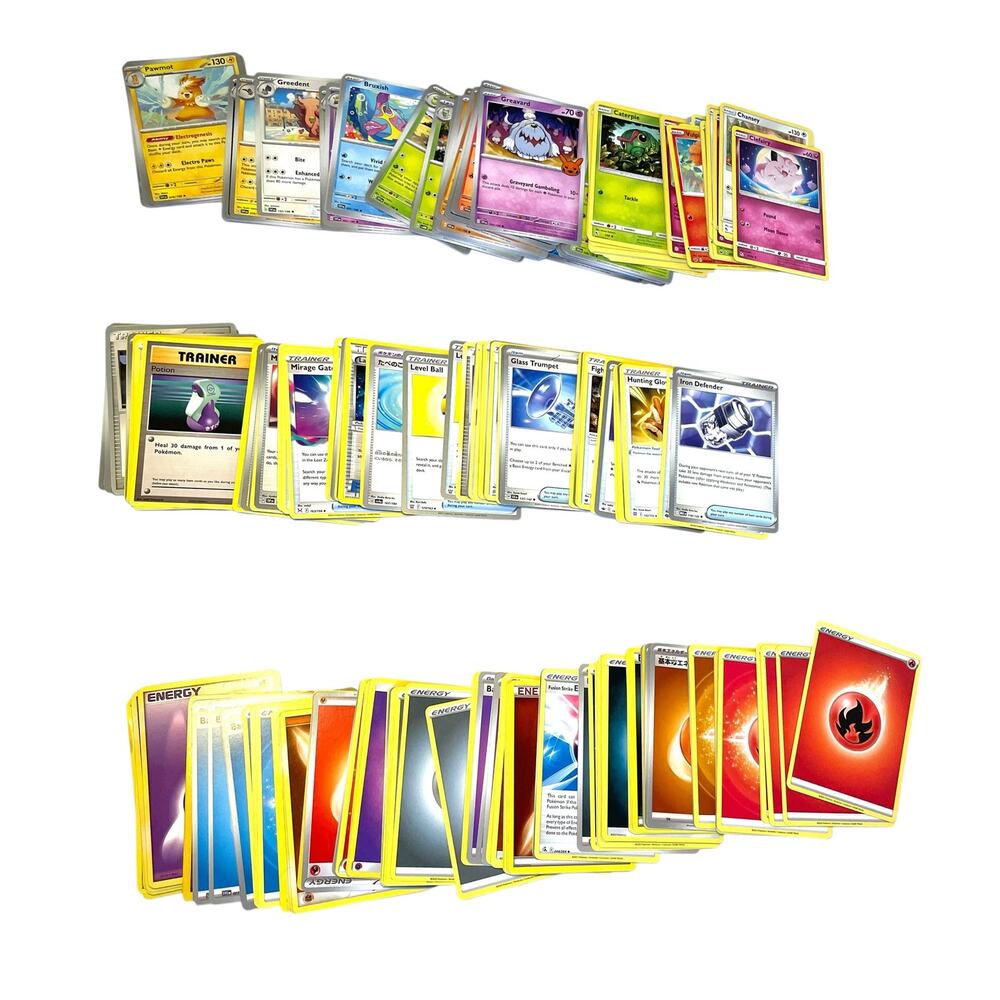 300 Pokemon Cards TCG Basic Trainer Energy 100/100/100 No Doubles No Fakes 17